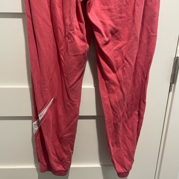 Nike Pink Sweatpants with Nike Swoosh Velour Logo - Picture 3 of 12